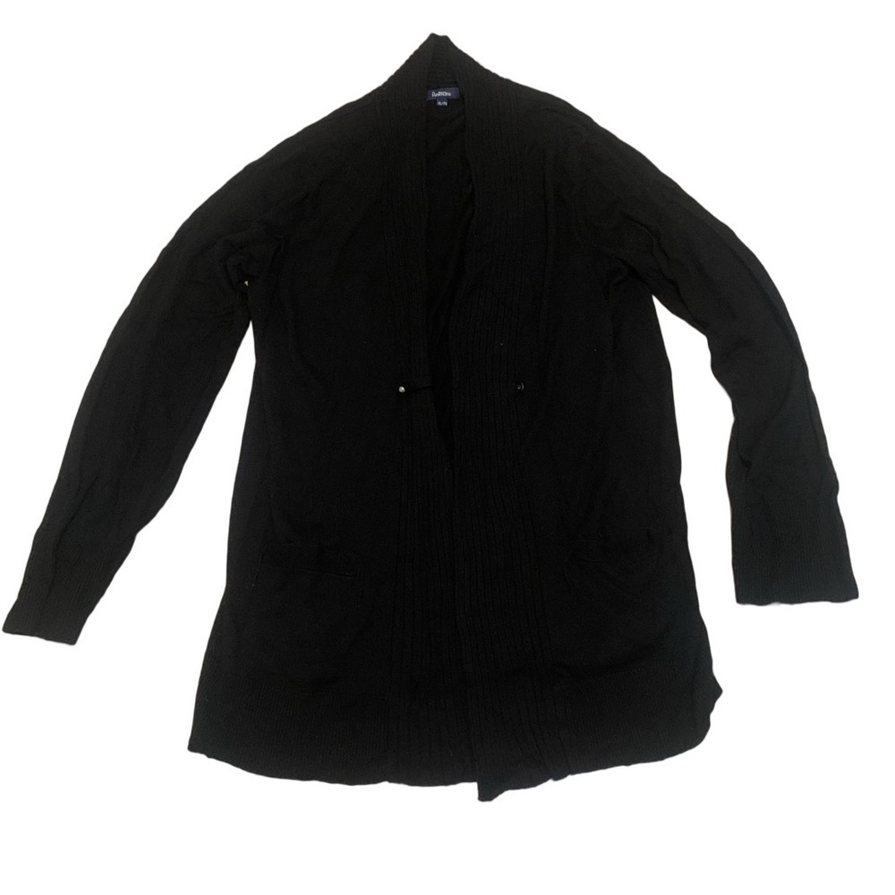 ⚡️Reitmans Black Ribbed Knit Open Front Cardigan - XL/TG